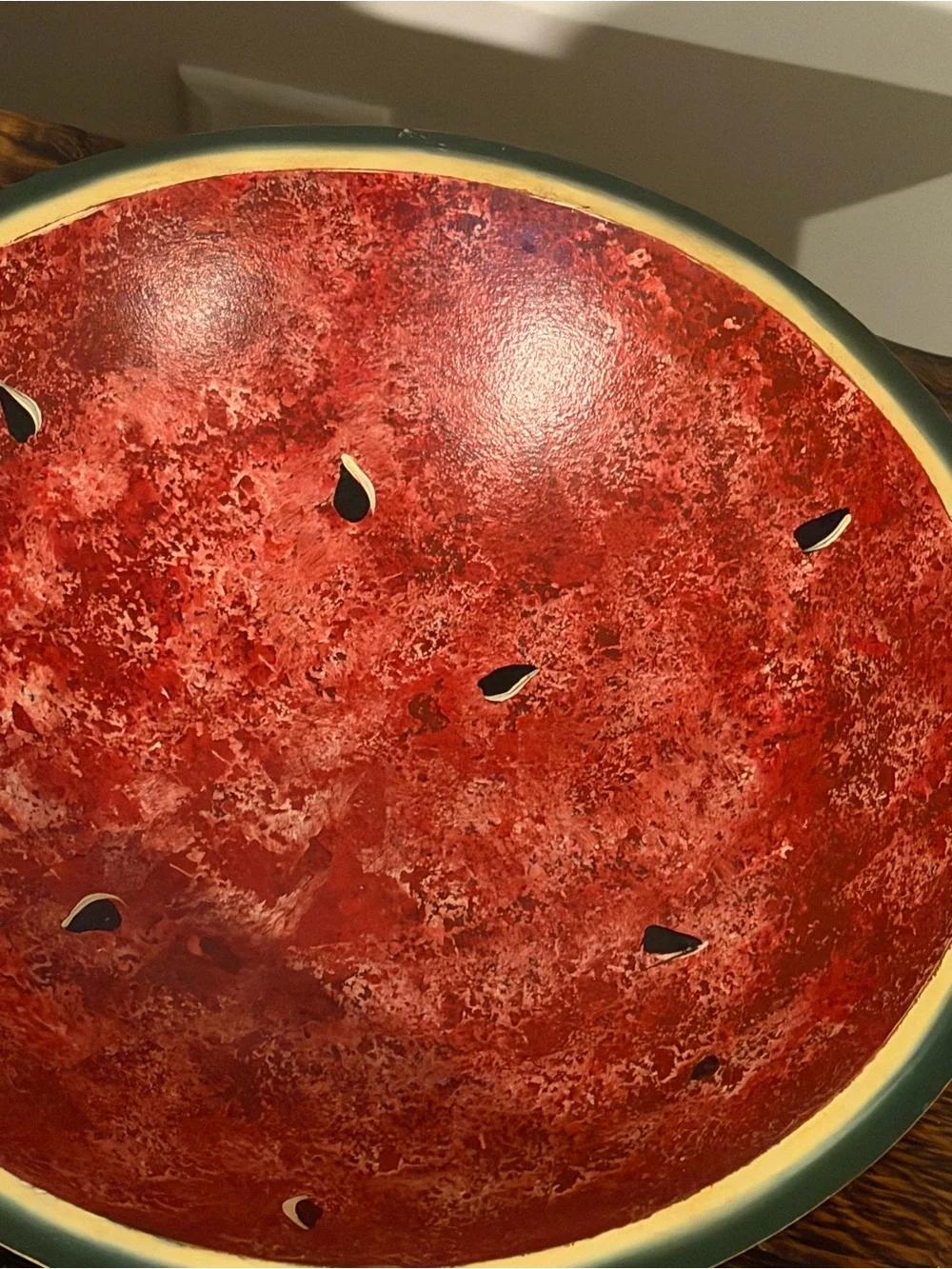 Decorative Watermelon Wooden Bowl Vintage
